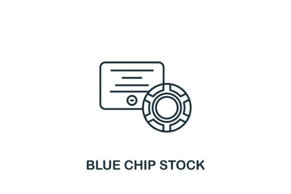 Blue Chip Stock Icon: A Modern Graphic Design Asset for Strong Branding