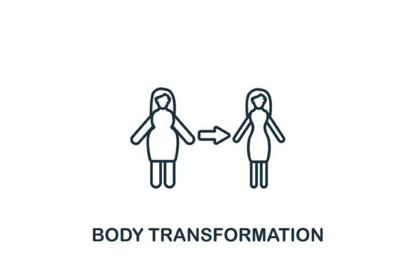 Body Transformation Icon: A Versatile Graphic for Digital Product Creators