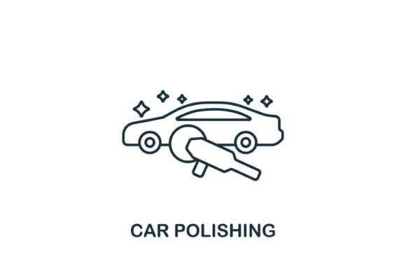 Car Polishing Icon: A Versatile Graphic for Local Business Branding