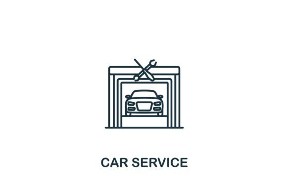 Car Service Icon: A Versatile Graphic for Modern Design Projects