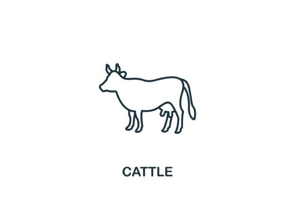Cattle Icon: A Versatile Graphic Design Asset for Handmade Creations