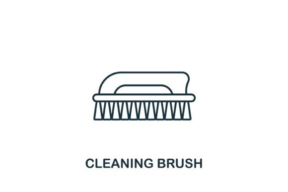 Cleaning Brush Icon: A Modern Graphic Design Asset for Polished Content