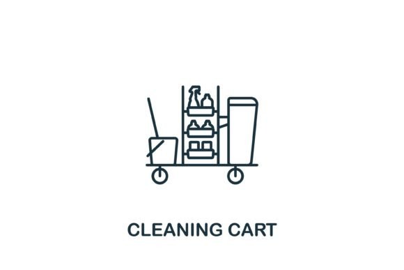 Cleaning Cart Icon: A Simple Graphic Design Asset for Stronger Branding