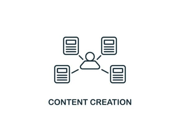 Content Creation Icon: A Modern Graphic Design Asset for Polished Web Publishing