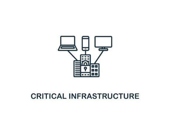Critical Infrastructure Icon: A Graphic Design Asset for Modern Branding