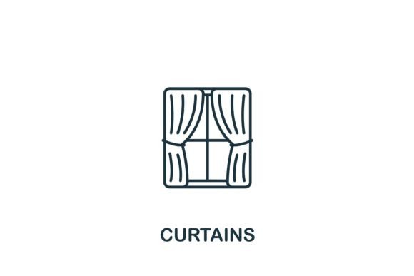 Curtains Icon: A Versatile Graphic Design Asset for Handmade Projects