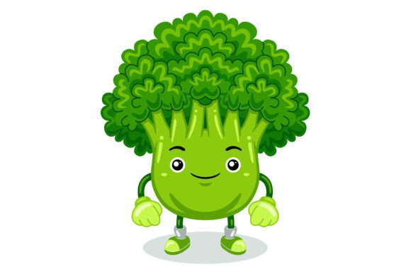 Cute Broccoli Mascot Character Vector: A Versatile Graphic for Illustrations and Graphics