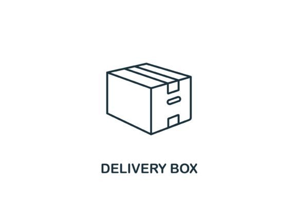Delivery Box Icon: A Modern Graphic Design Asset for Content Publishing