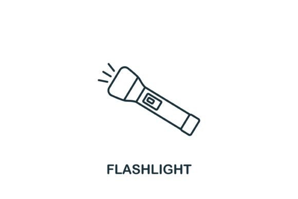 Flashlight Icon: A Versatile Graphic for Handmade and Print-on-Demand Projects