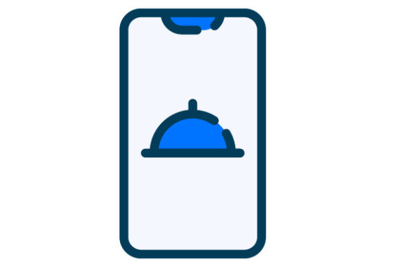 Food Delivery App Filled Line Icon: A Graphic Design Asset Worth Considering