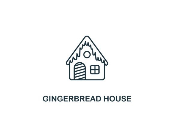 Gingerbread House Icon: A Festive Graphic Design Asset for Crafters