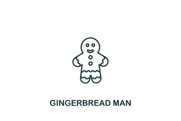 Gingerbread Man Icon for Handmade Graphics and Seasonal Icons