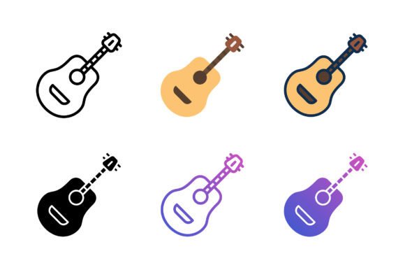Guitar Icon Graphics for Modern Branding and Marketing Campaigns