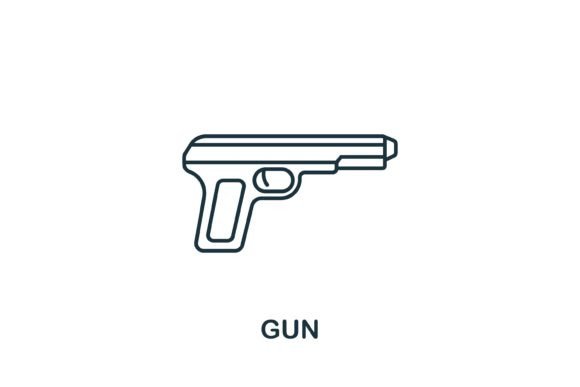 Gun Icon: A Bold Graphic Design Asset for Modern Branding and Marketing