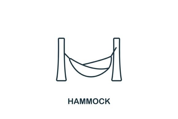 Hammock Icon: A Simple Graphic Design Asset for Outdoor-Themed Digital Products