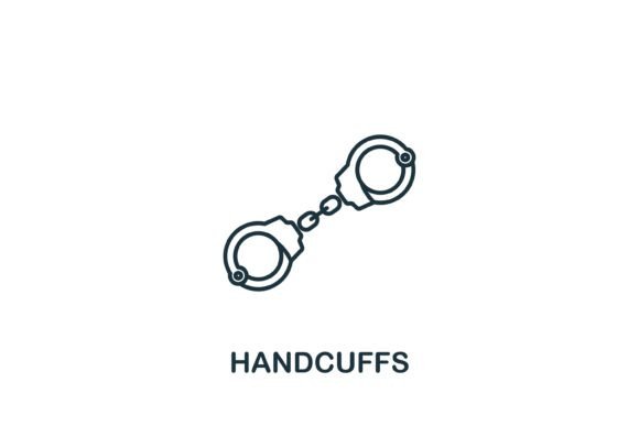 Handcuffs Icon: A Bold Graphic Design Asset for Branding and Packaging