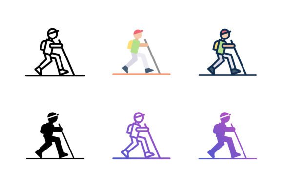 Hiking Man Icon: A Versatile Graphic Design Asset for Content Creators