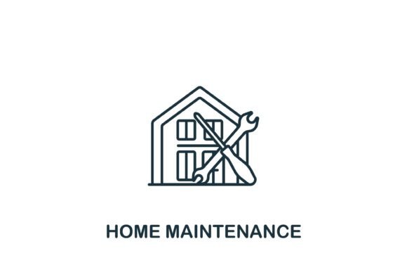 Home Maintenance Icon: A Graphic Design Asset for Polished Web and Editorial Content