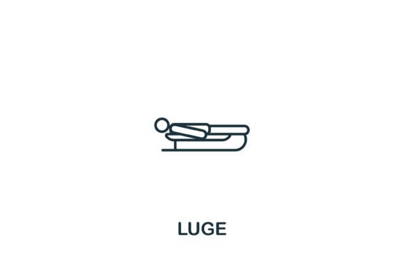 Luge Icon: A Simple Line Graphic for Digital Product Creators