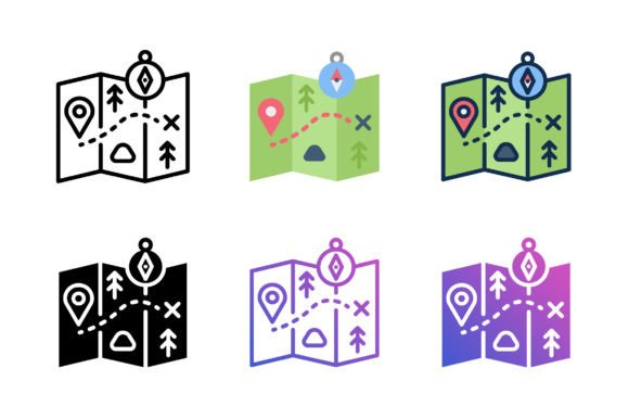 Map and Compass Icon: A Versatile Graphic Design Asset for Creative Projects
