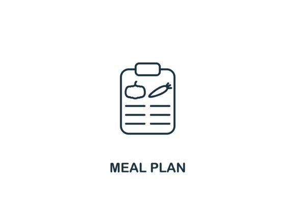 Meal Plan Icon: A Simple Line Graphic for Modern Design Projects