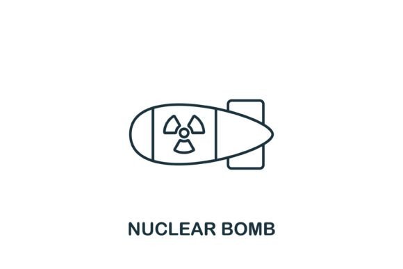 Nuclear Bomb Icon: A Bold Graphic Design Asset for Local Business Branding