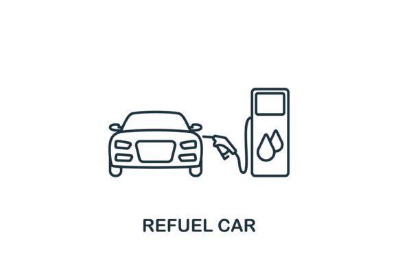 Refuel Car Icon: A Practical Graphic Design Asset for Crafters