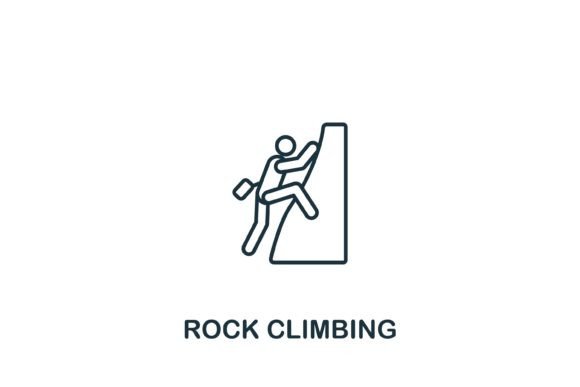 Rock Climbing Icon: A Versatile Graphic for Outdoor-Themed Design Projects