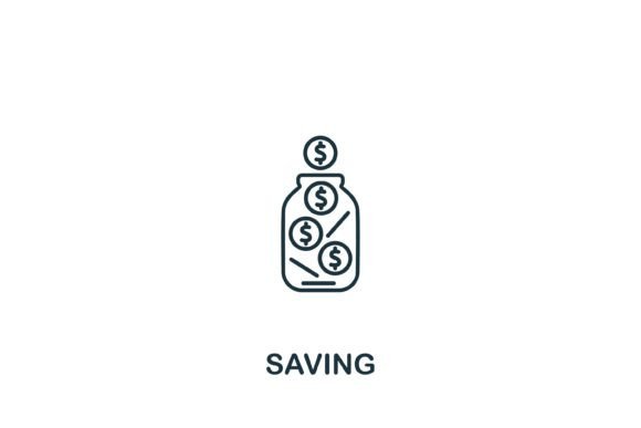 Saving Icon: A Modern Graphic Design Asset for Polished Web Content