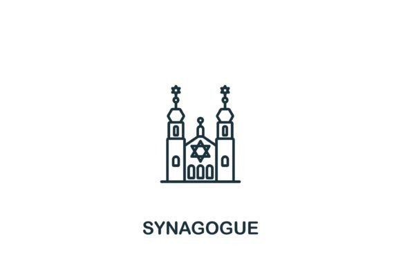Synagogue Icon: A Versatile Graphic Design Asset for Local Business Branding