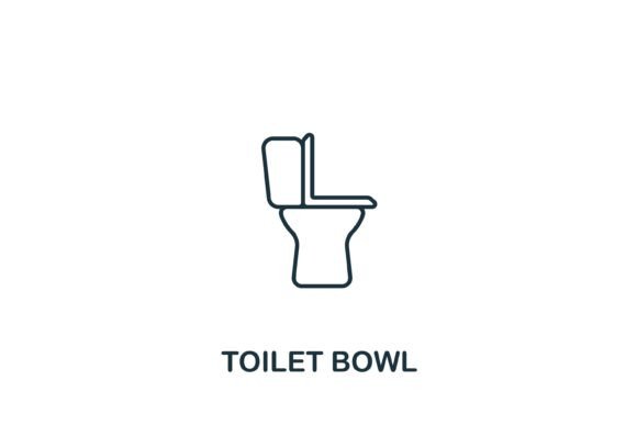 Toilet Bowl Icon: A Simple Graphic for Themed Design Projects