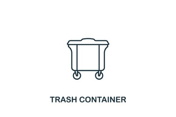 Trash Container Icon: A Simple Graphic for Commercial Digital Products